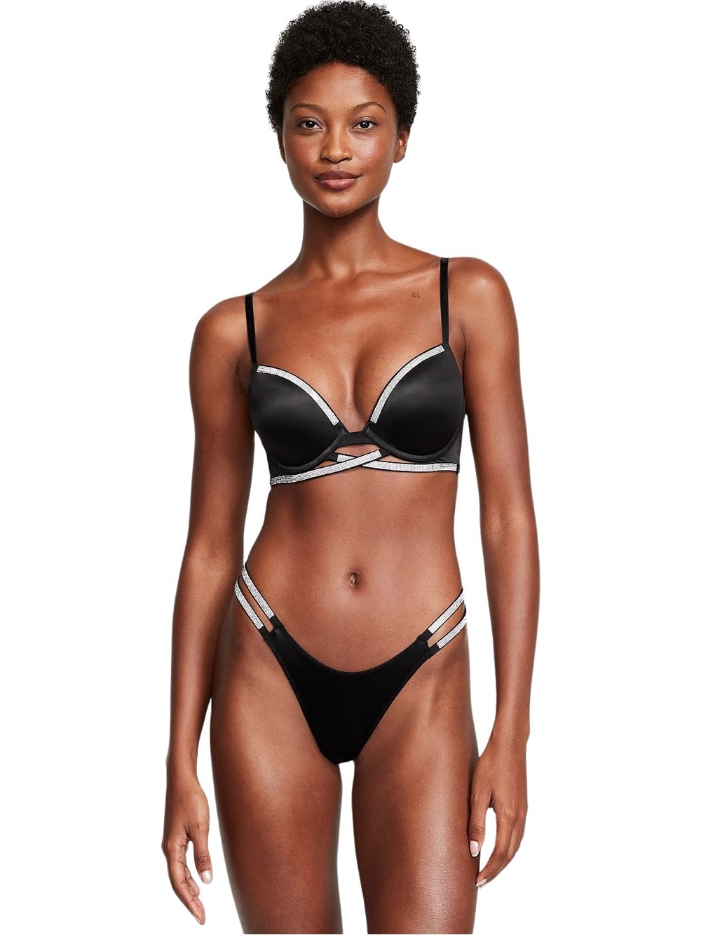 Victoria’s Secret 32B Black Very Sexy Shine Cradle Push Up Bra - Picture 3 of 3